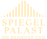 Das Logo des Spiegelpalastes am Bahnhof Zoo in Berlin